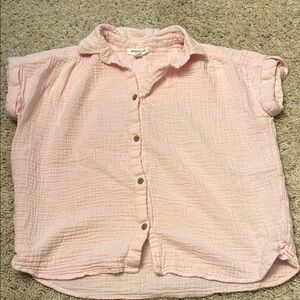 beachlunchlounge Light Pink  Button-Down Shirt